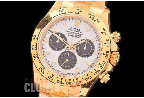 0 0 0 RLDF-4130-849 QF V3 904L Steel Daytona 116508 YG/YG Meoteorite Sticks 4130 Superclone - 72 Hours Power Reserve Movement 