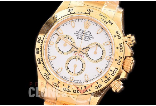 0 0 0 RLDF-4130-841 QF V3 904L Steel Daytona 116508 YG/YG White Sticks 4130 Superclone - 72 Hours Power Reserve Movement 