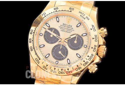0 0 0 RLDF-4130-845 QF V3 904L Steel Daytona 116508 YG/YG Gold Sticks 4130 Superclone - 72 Hours Power Reserve Movement 
