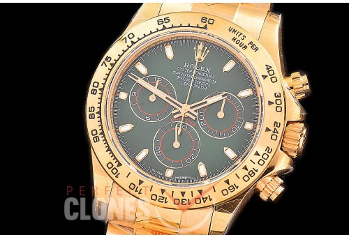 0 0 0 RLDF-4130-846 QF V3 904L Steel Daytona 116508 YG/YG 50th Anniversary Green Sticks 4130 Superclone - 72 Hours Power Reserve Movement 