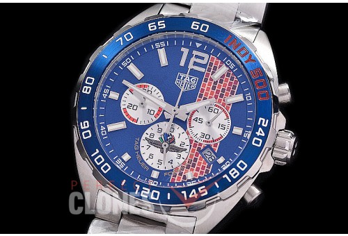 0 TGF1-00813 Indy 500 Indianapolis Speedway Special Ed Chronograph SS/SS Blue OS 20 Qtz