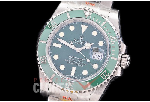 0 0 0 0 0 0 RLSS00912S NF V11 904L Steel Submariner 116610LV SS/SS Hulk Green SH 3135 - Special Offer