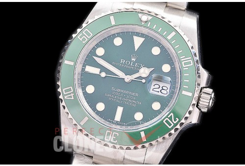 0 0 0 0 RLSS00802 NF V8 Submariner 116610LV SS/SS Hulk Green A-2836 - Special Offer 
