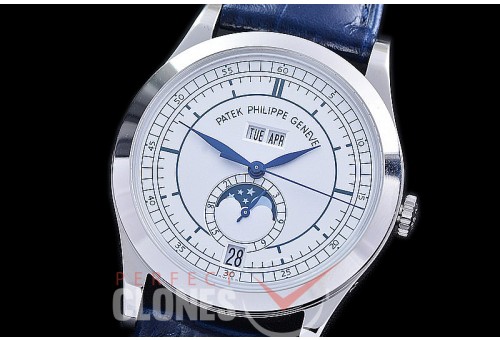 PP-5396-020L PPF Complications 5396 Annual Calender SS/LE White Miyota 9100 Mod to Calibre 324