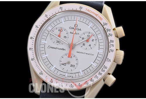OMSPSW-106 Omega × Swatch Speedmaster MoonSwatch / Mission to Jupiter CER/NY Gold/White Japanese OS Quartz