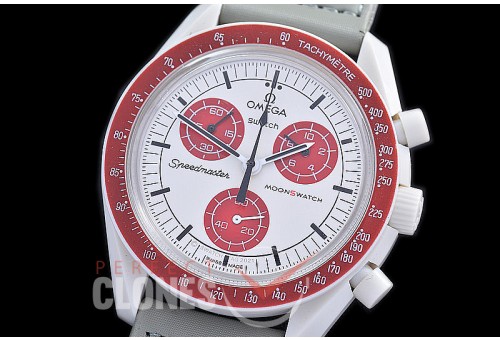 OMSPSW-110 Omega × Swatch Speedmaster MoonSwatch / Mission to Jupiter Pluto Grey/White Japanese OS Quartz