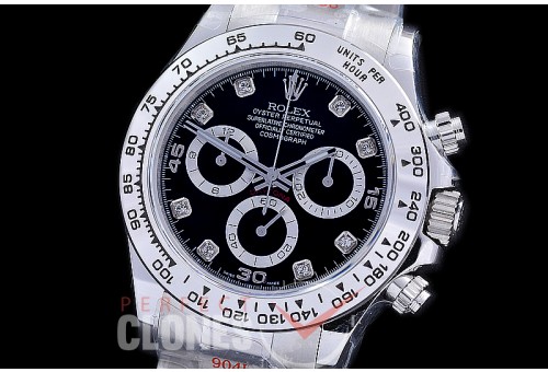 RLDS-4130-872 QF 904L Steel Daytona 116509 SS/SS Black Diamonds 4130 Superclone