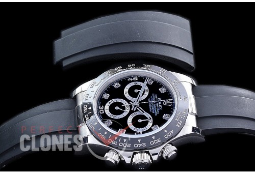 0 0 0 RLDS-4130-877R QF 904L Steel Daytona 116519LN SS/CER/RU Black Diamonds 4130 Superclone