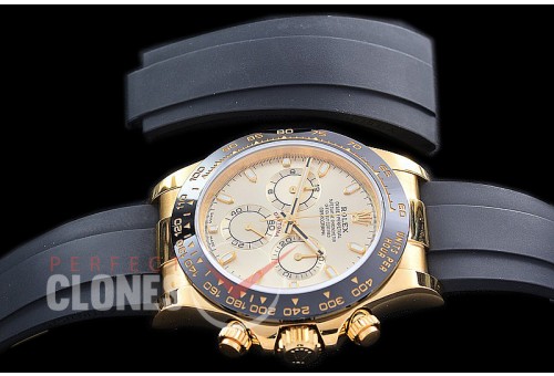0 0 0 RLDF-4130-850R QF V3 904L Steel Daytona 116518LN YG/CER/RU Silver Sticks 4130 Superclone - 72 Hours Power Reserve Movement 