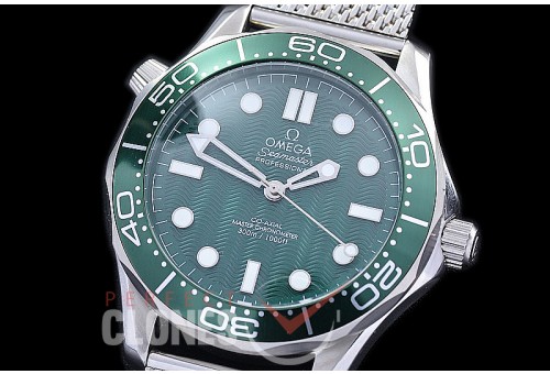 OM300M-60-103 Seamster Diver 300M Professional James Bond 60th Anniversary SS/ME Green A-2813 
