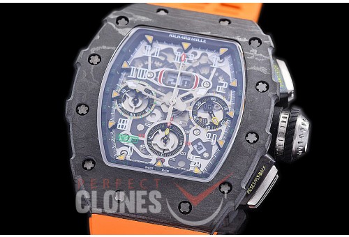 0 0 0 0 RM011-928F HHWF RM011-03 NTPT FC//RU Skeletonized A-7750 28800 - Orange Rubber Strap 