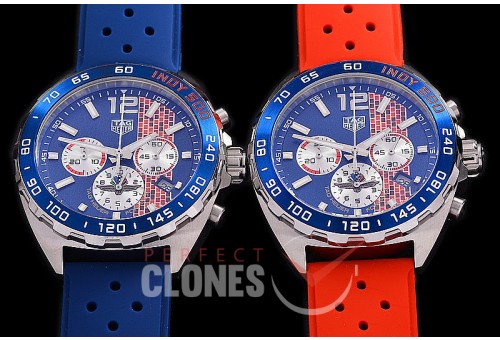 0 TGF1-00813R Indy 500 Indianapolis Speedway Special Ed Chronograph SS/RU Blue OS 20 Qtz