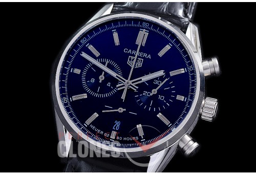 TGCC-42-102L Carrera Classic Chronograph SS/LE Black OS 20 Qtz 