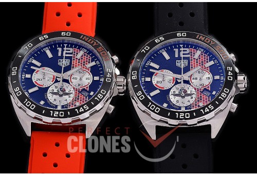 0 TGF1-00811R Indy 500 Indianapolis Speedway Special Ed Chronograph SS/RU Black OS 20 Qtz