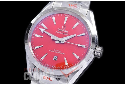 OMAT38-906 Ladies 38mm Aqua Terra Date Master Co-Axial Automtaic SS/SS Red Sticks A-2813/Mod 8900