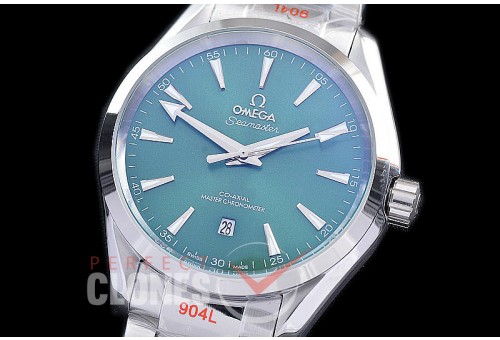 OMAT38-904 Ladies 38mm Aqua Terra Date Master Co-Axial Automtaic SS/SS Green Sticks A-2813/Mod 8900