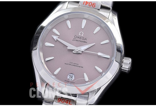 OMAT34-903 Ladies 34mm Aqua Terra Date Master Co-Axial Automtaic SS/SS Grey Sticks A-2813/Mod 8800