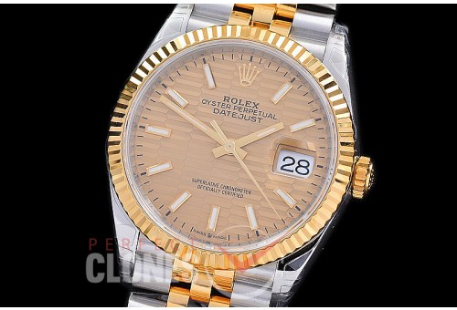 R36DJT-3235-059 XF/VSF 126233 904 Steel SS/YG Fluted/Jubilee Gold Fluted Sticks VS 3235 - 72 Hours Power Reserve 