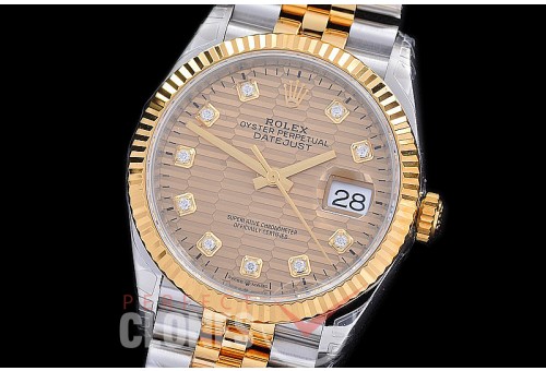 R36DJT-3235-085 XF/VSF 126233 904 Steel SS/YG Fluted/Jubilee Gold Fluted Diamonds VS 3235 - 72 Hours Power Reserve 