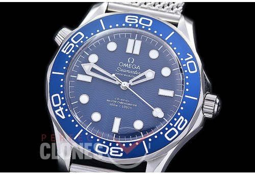0 0 OM300M-60-001 Seamaster Diver James Bond 60th Anniversary Limited Edition SS/ME Blue Asian 2824 Mod 8806 