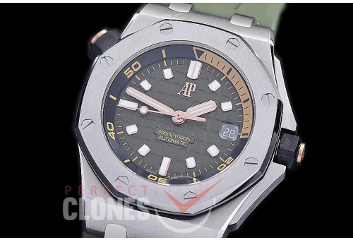 AP-15720-101 ZF Royal Oak Offshore Diver 15720ST SS/RU Green Asian Clone Calibre 4308