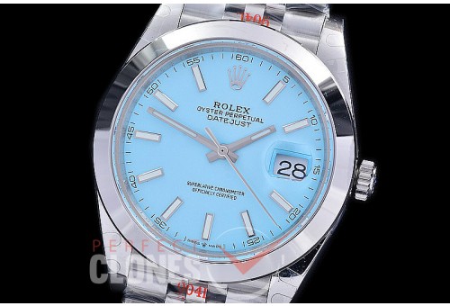 0 0 0 0 0 R41DJS-3235-207S GMF 904L Steel Datejust 41mm 126334 SS/SS Smooth/Jubilee Ice Blue Sticks VR 3235 