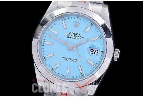 0 0 0 0 0 R41DJS-3235-257S GMF 904L Steel Datejust 41mm 126334 SS/SS Smooth/Oyster Ice Blue Sticks VR 3235 