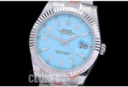 0 0 0 0 0 R41DJS-3235-257 GMF 904L Steel Datejust 41mm 126334 SS/SS Fluted/Oyster Ice Blue Sticks VR 3235 