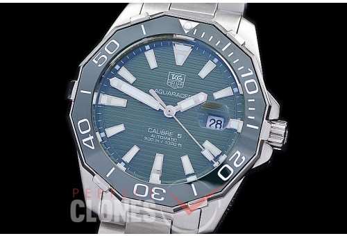 TGAQ-C5-216S Aquaracer Calibre 5 Automatic SS/SS Green Sticks Asian 2813