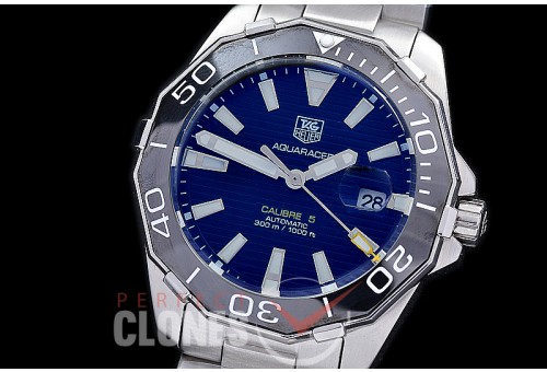 TGAQ-C5-212S Aquaracer Calibre 5 Automatic SS/SS Black Sticks Asian 2813