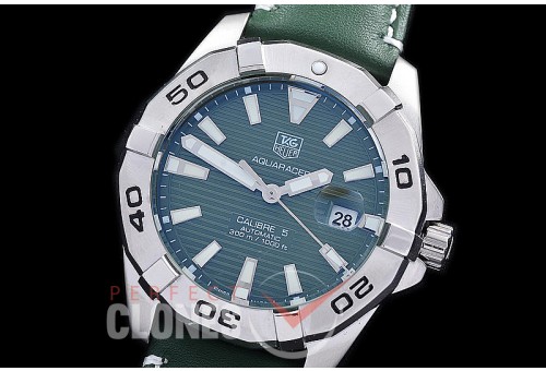 TGAQ-C5-206L Aquaracer Calibre 5 Automatic SS/LE Green Sticks Asian 2813