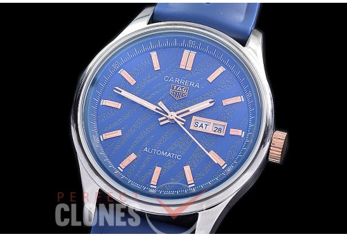 TGCA-YT-103R Carrera Year of the Tiger Automatic Day Date SS/RU Blue Sticks Asian 2813