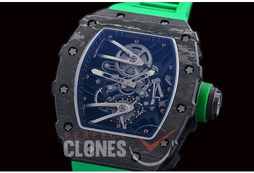 RM027-02-116 HHWF RM027-02 NTPT Rafael Nada Limited Ed FC/RU Custom Skeleton - Lime Green Rubber Strap 