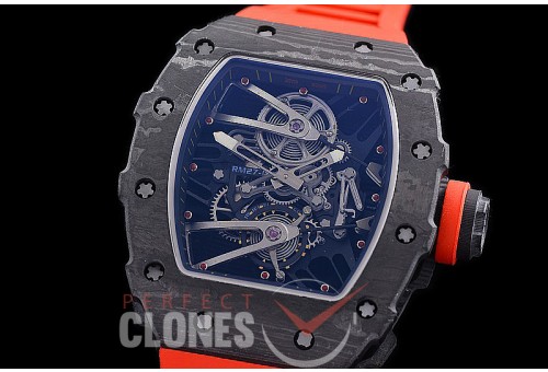 RM027-02-117 HHWF RM027-02 NTPT Rafael Nada Limited Ed FC/RU Custom Skeleton - Red Rubber Strap 