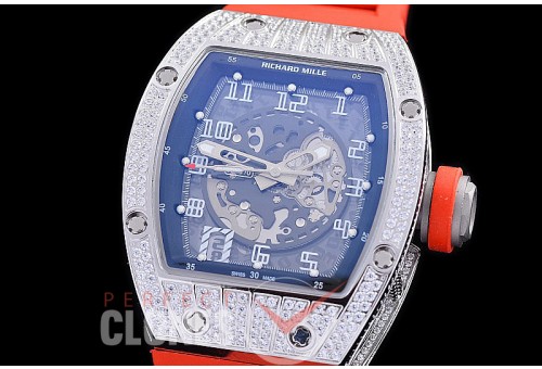 0 0 0 0 RM010-003A HHWF RM010 SS/RU Skeletonized Asian Custom Calibre Red Rubber Strap