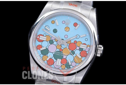 RLOY-36-028S GMF 904 Steel Osyter Perpetual 36mm 126000 Celebration Edition SS/SS Ice Blue Bubbles Sticks VR 3230