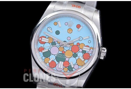 RLOY-36-028 GMF 904 Steel Osyter Perpetual 36mm 126000 Celebration Edition SS/SS Ice Blue Bubbles Sticks A-2824