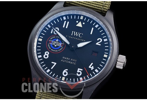 0 0 0 0 0 IWM18-051 ZF Mark XVIII Pilot Topgun SFTI Special Edition Automatic IW372412 CER/LE Black A-35111