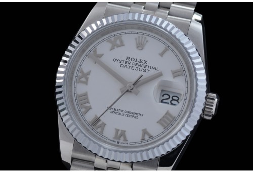 0 0 0 0 0 R36DJS-DD3235-121 QF Datejust 36 Men 126234 904 Steel SS/SS Fluted/Jubilee White Roman DD 3235 - 72 Hours Power Reserve 
