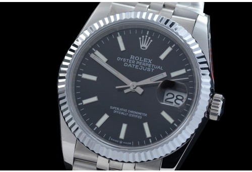 0 0 0 0 0 R36DJS-DD3235-102 QF Datejust 36 Men 126234 904 Steel SS/SS Fluted/Jubilee Black Sticks DD 3235 - 72 Hours Power Reserve 