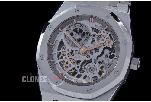 0 0 0 0 AP16204-101 ZF Royal Oak Jumbo Extra Tin Openworked 16204BC SS/SS Skeleton Asian Clone 7124