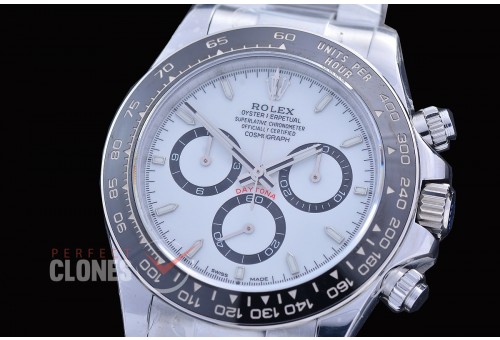 0 0 0 0 RLDS-126500-111W QF V6 904L Steel Daytona 126500LN SS/SS White Sticks 4131 Superclone - 72 Hours Power Reserve Movement / Extra Weighted 