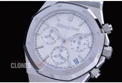 AP26240-011 DDF Royal Oak Chronograph 26240 SS/SS White DD-4401, 1-1 Replication 