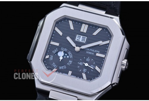 PP-5822-102 3KF Cubitus 5822 Grand Date/Day/Moon Phase SS/LE Black Asian Clone Calibre 240 PS CI J LU 