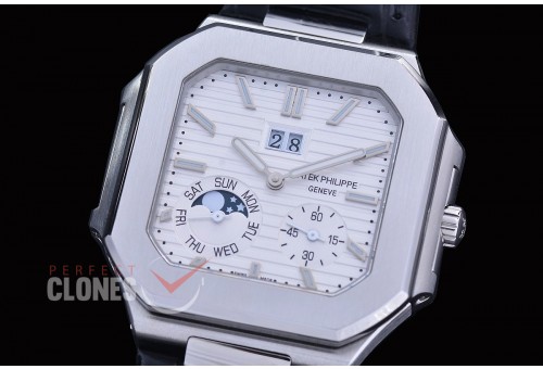 PP-5822-101 3KF Cubitus 5822 Grand Date/Day/Moon Phase SS/LE White Asian Clone Calibre 240 PS CI J LU 