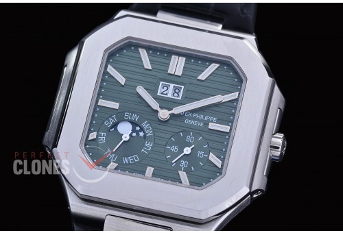 PP-5822-105 3KF Cubitus 5822 Grand Date/Day/Moon Phase SS/LE Green Asian Clone Calibre 240 PS CI J LU 