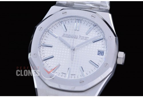 0 0 0 0 0 AP15510-071 DDF AP15510ST Royal Oak Automatic SS/SS White Asian Clone DD Calibre 4302 28800bph