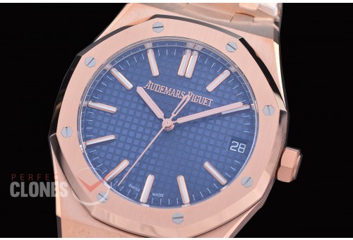 0 0 0 0 0 AP15510-083 DDF AP15510OR Royal Oak Automatic RG/RG Blue Asian Clone DD Calibre 4302 28800bph - Extra Weighted 