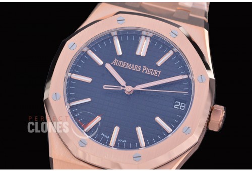 0 0 0 0 0 AP15510-082 DDF AP15510OR Royal Oak Automatic RG/RG Black Asian Clone DD Calibre 4302 28800bph - Extra Weighted 
