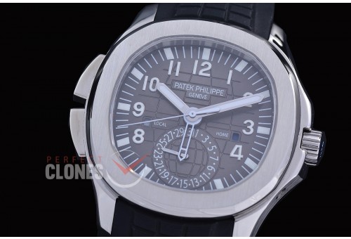 PPAQT-5164-012 PPF Aquanaut Travel Time 5164A SS/RU Grey Asian Custom Calibre 324S C FUS